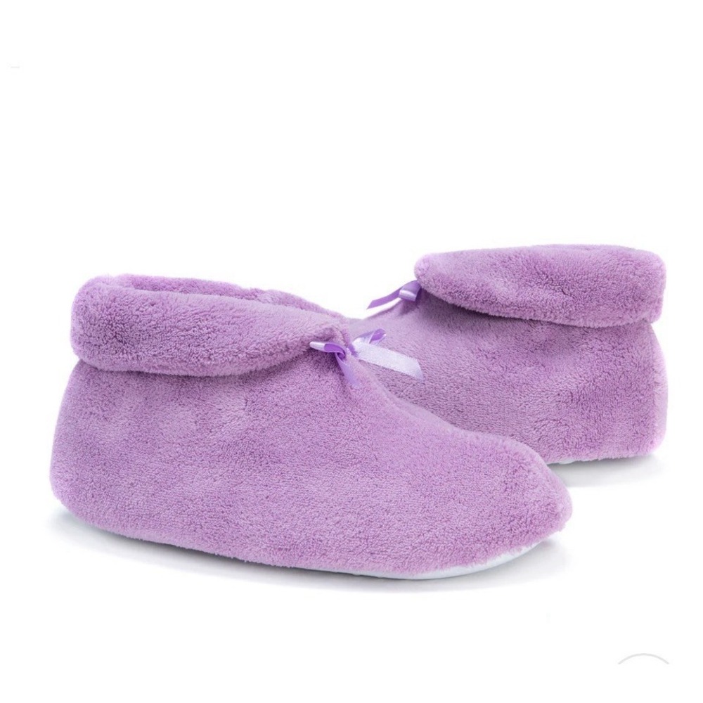 Muk Luks Women's Large Micro Chenille‎ Slipper Boots Lavender  Fits Women 8-9